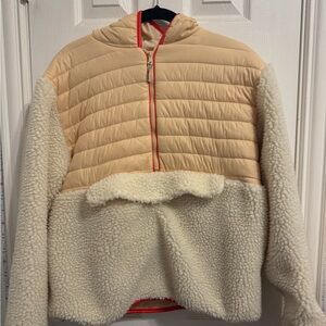 Ivory Ella Clair Regular Fit Mix Media Half Zip Jacket